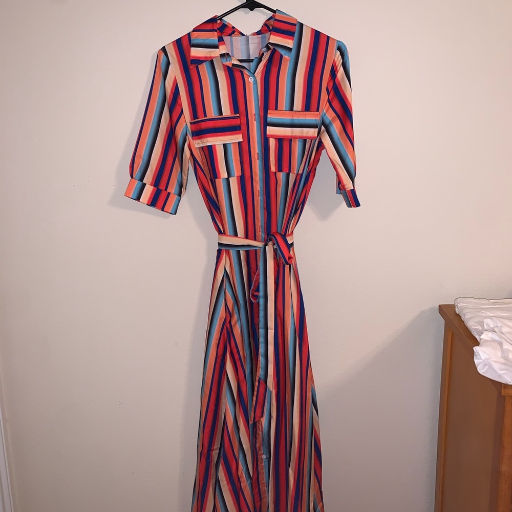 Vertical stripe dress